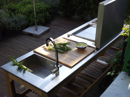 Cozinha de jardim - WINDOW MOUNTAIN - Lgtek coperture - contemporânea / em aço / em aço inoxidável