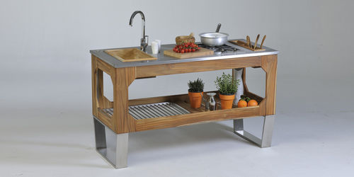 Cozinha de jardim - WINDOW - Lgtek coperture - contemporânea / em aço / em aço inoxidável