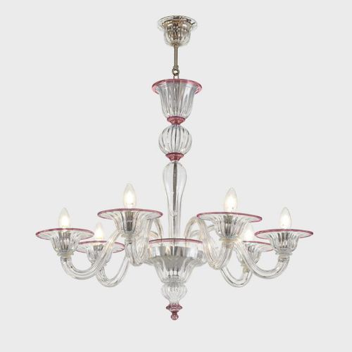 Lustre clássico - PROTEO - Sogni di Cristallo - em vidro de Murano / em vidro soprado / para 6 lâmpadas