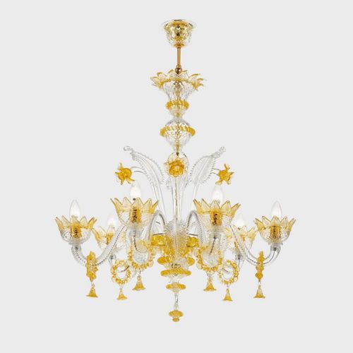 Lustre clássico - GIOVE - Sogni di Cristallo - em vidro de Murano / em vidro soprado / para 6 lâmpadas