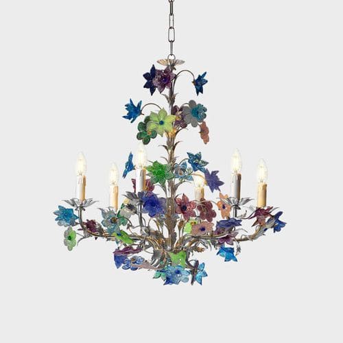 Lustre clássico - SILVER DESIDERIA - Sogni di Cristallo - em vidro de Murano / em vidro soprado / em ferro forjado