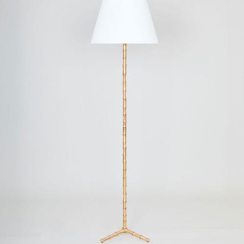 Luminária de piso - SILCHESTER  - VAUGHAN - em latão / em bambu / contemporânea