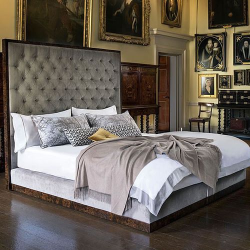 Cama de casal - STATE 02 - Savoir Beds - clássica / estofada / com cabeceira