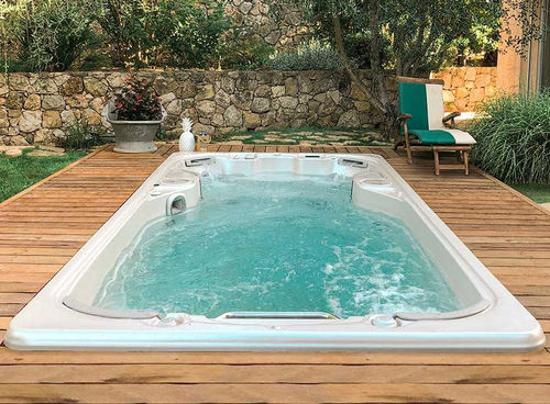Spa de natação de embutir - 14AX - Clairazur - retangular / de 4 lugares / para ambiente externo