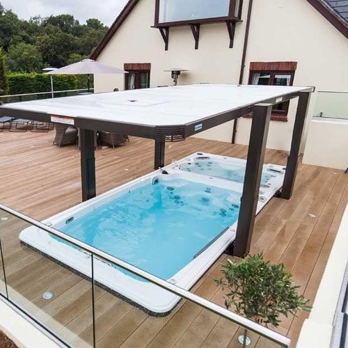 Spa de natação de embutir - 19DT - Clairazur - acima do piso / retangular / de vários lugares