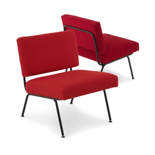 Poltrona contemporânea - 31 - Knoll international - em tecido / em poliuretano / em cromo