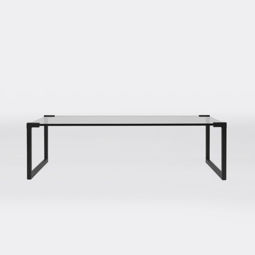 Mesa de centro contemporânea - MIRREN T53 - GHYCZY - em vidro / com base metálica / retangular