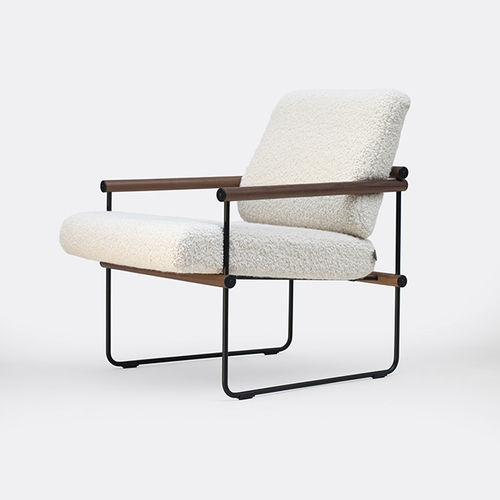 Poltrona de design industrial - AUDREY S12 - GHYCZY - em tecido / em madeira maciça / metálica