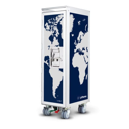 Carrinho de serviço - BORDBAR_NEW LUFTHANSA GLOBE - bordbar design GmbH - da linha comercial / personalizável / em alumínio anodizado