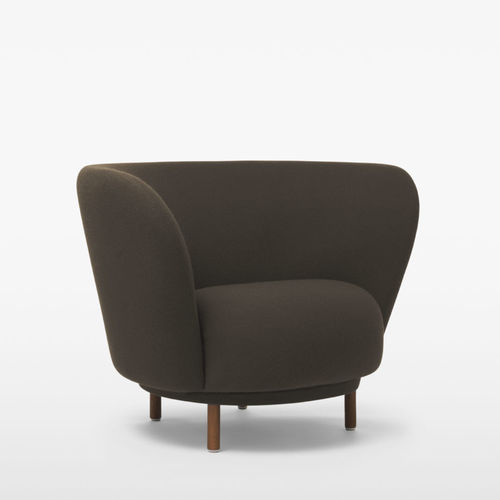 Poltrona contemporânea - DANDY  - Massproductions - em tecido / marrom / azul