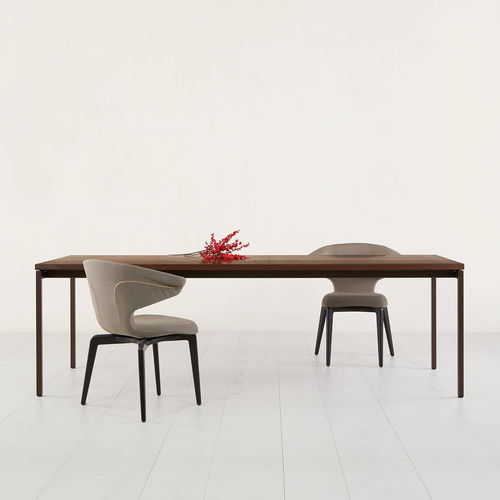 Mesa de jantar contemporânea - THESIS M - Atelier Alinea - em carvalho / em nogueira americana / com base em aço