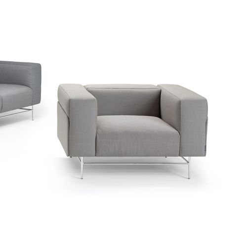 Poltrona para interlocutor contemporânea - AVIGNON - OFFECCT - em tecido / cinza / da linha comercial