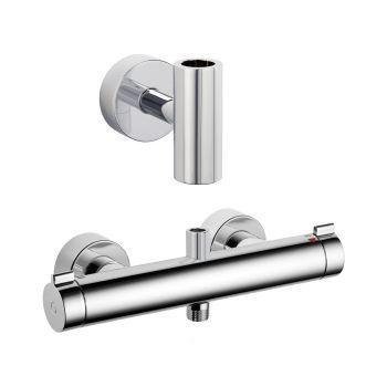Misturador bicomando para box de banheiro - 26.005.330.000 - KWC AG - de parede / termostático / em metal cromado