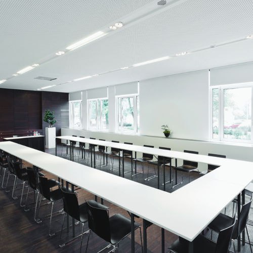 Mesa de reunião moderna - BALI - METAFOX - em HPL / em aço / retangular