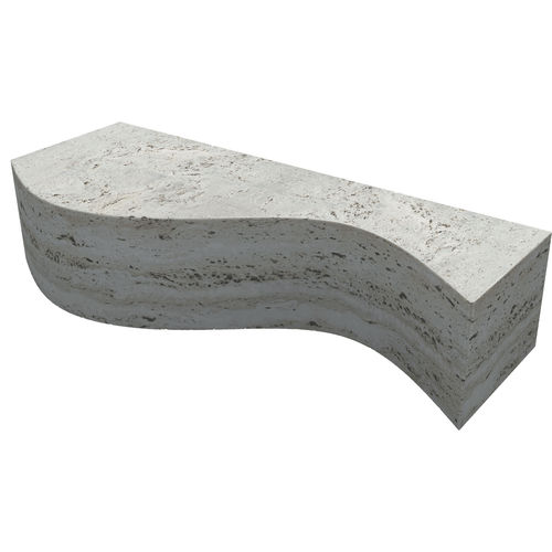 Banco para espaço público contemporâneo - CHIOCCIOLA - Arredo di Pietra srl - em mármore travertino / sem encosto / sem braços