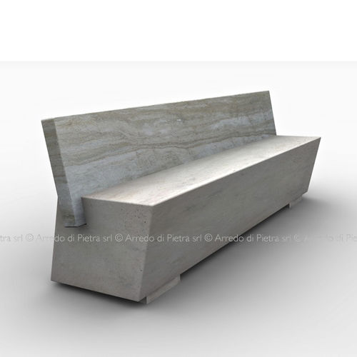 Banco para espaço público contemporâneo - Zak - Arredo di Pietra srl - em mármore travertino / com encosto / sem braços