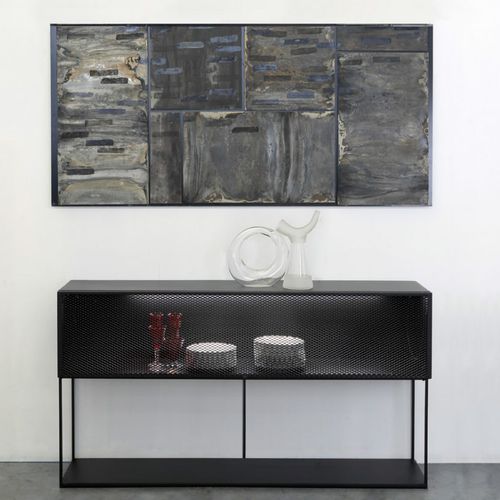 Buffet aparador com pés altos - TRISTANO - ZEUS - contemporâneo / metálico / com prateleiras