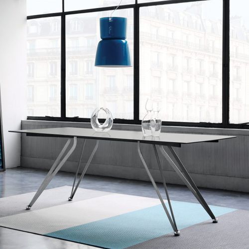 Mesa contemporânea - ANONIMUS - ZEUS - em vidro / com base em cobre / retangular