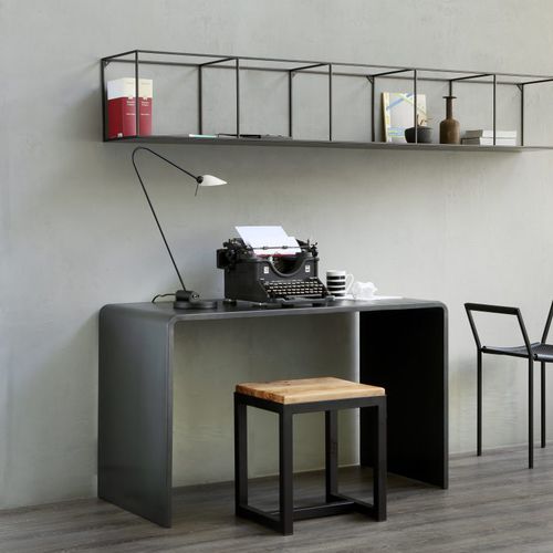 Mesa secretária de design minimalista - SOLITAIRE - ZEUS - em chapa de aço / com base formada por painéis