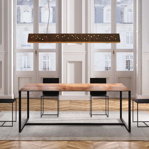 Mesa contemporânea - BIG BROTHER - ZEUS - em HPL / com base em cobre / retangular