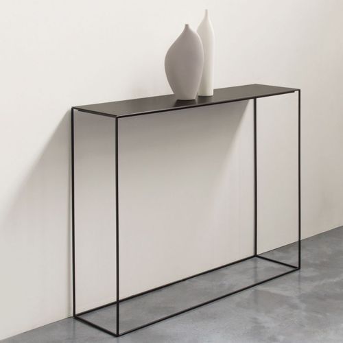 Aparador de design minimalista - SLIM IRONY - ZEUS - em chapa de aço / com base em cobre / retangular