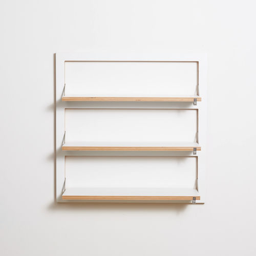 Estante de parede - FL&Auml;PPS 80&times;80-3 - AMBIVALENZ - modular / contemporânea / em bétula
