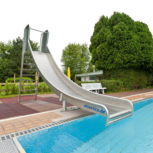 Escorregador reto - OUTDOOR BAD KÖNIG  - atlantics GmbH - para piscina pública / em aço inoxidável