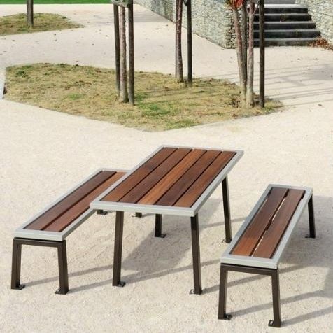 Mesa contemporânea - ZÉO - univers & cité | mobilier urbain - em madeira / em aço / com base em aço
