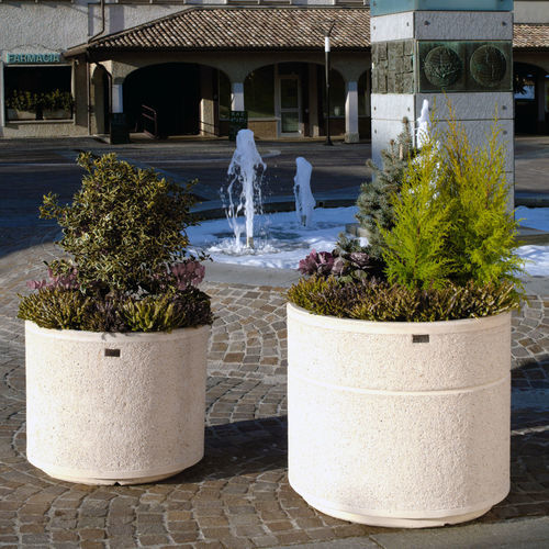 Floreira em concreto - SMERALDO - VASART URBAN DESIGN - redonda / contemporânea / branca