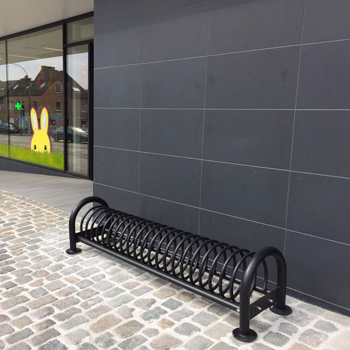 Bicicletário de piso - SPIRAL - VASART URBAN DESIGN - para espaço público / em aço inoxidável / em metal pintado