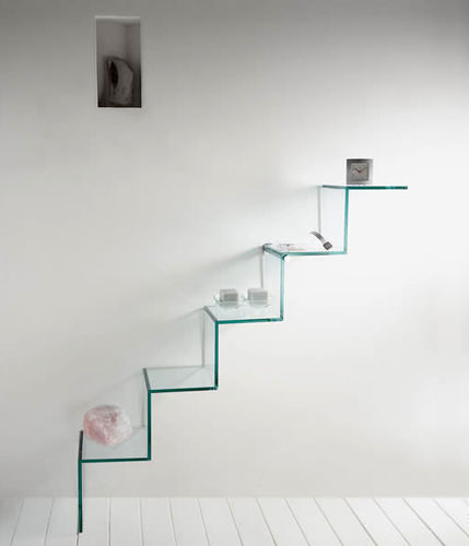 Estante de parede - SCALA DEL CIELO - TONELLI Design - de design original / em vidro
