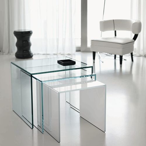 Mesa ninho contemporânea - TRIO - TONELLI Design - em vidro / retangular / da linha residencial