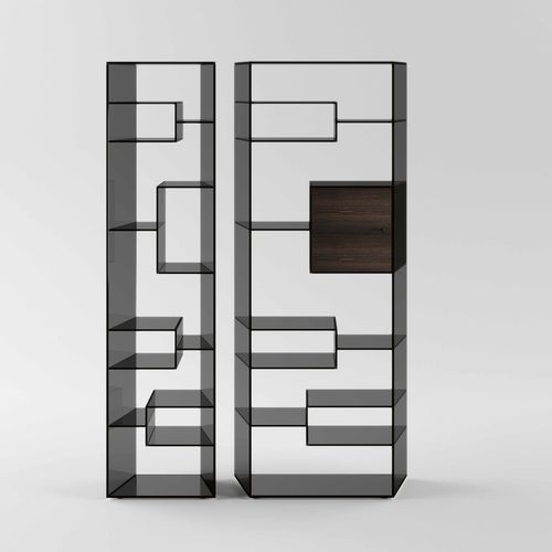 Livreiro modular - LIBER - TONELLI Design - contemporâneo / em madeira / em vidro