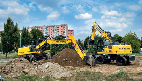Escavadeira de médio porte - WE 170B PRO - New Holland Construction - de rodas / multifuncional / para obras