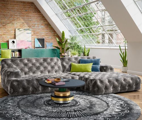 Sofá modular - COCOA ISLAND - BRETZ - Chesterfield / em tecido / com braços