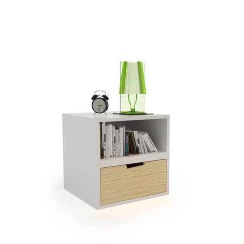 Criado-mudo contemporâneo - ESPACE LOGGIA - em carvalho / em MDF / em pinho