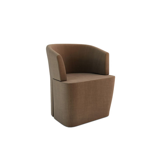Poltronas de escritório contemporânea - ESPACE LOGGIA - em couro / em tecido / marrom