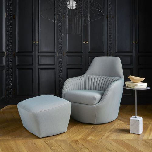 Poltrona contemporânea - AMÉDÉE - CINNA - em couro / em espuma de poliuretano / em MDF
