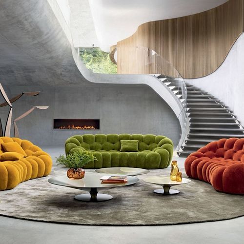 Mesa de centro contemporânea - OVNI UP - ROCHE BOBOIS - em vidro temperado / em alumínio / com base em aço