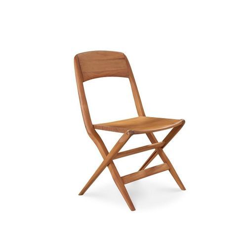 Cadeira de jardim contemporânea - AURÉA - ROCHE BOBOIS - para ambiente externo / em teca / com base em teca