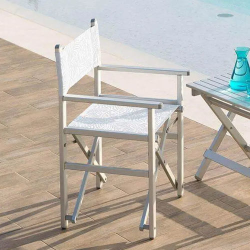 Cadeira contemporânea - CALIPSO   - Crema Outdoor S.r.l. - para ambiente externo / em lona / em aço inoxidável