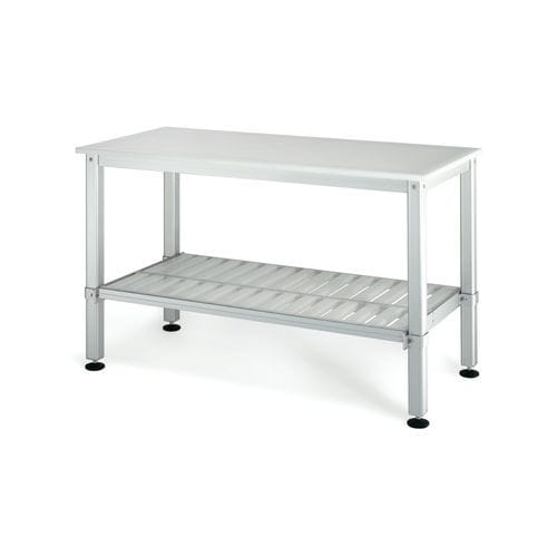Mesa de trabalho contemporânea - A.I. GUIDOVIE SRL - em aço inoxidável / com base metálica / retangular