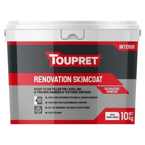 Reboco de acabamento - SKIMCOAT  - TOUPRET - de selagem de juntas / para ambiente interno / para gesso