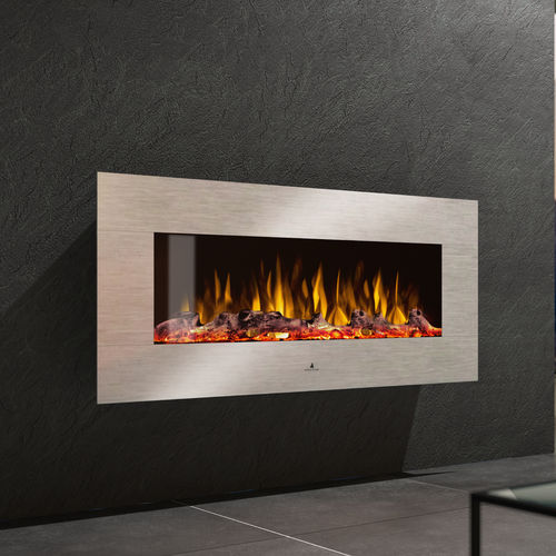 Lareira elétrica - NOBLE FLAME VEGAS EDELSTAHL - muenkel design - de parede / Face única / fechada