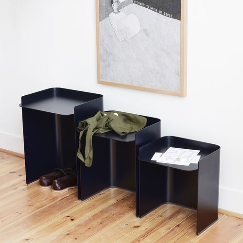 Mesa ninho contemporânea - FLOR - Matière Grise - em aço / com base em aço / retangular