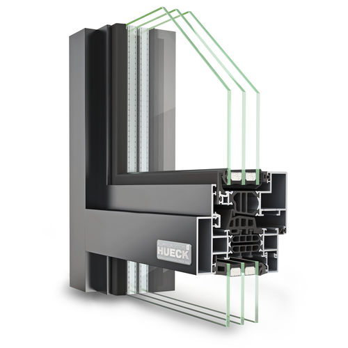 Perfil de janela em alumínio - LAMBDA WS 075 FC - Hueck System GmbH & Co. KG - com isolamento térmico / antiarrombamento / resistente ao vento
