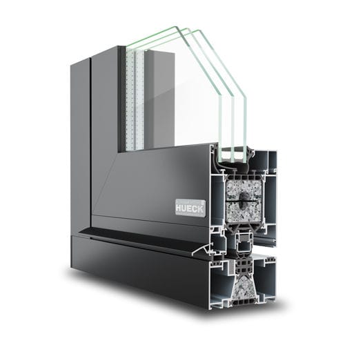 Perfil de porta em alumínio - LAMBDA DS 090 - Hueck System GmbH & Co. KG - de segurança / acústico / com isolamento térmico