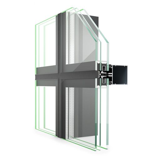 Fachada-cortina em painéis - TRIGON FS 060 SG - Hueck System GmbH & Co. KG - em vidro / em metal e vidro / com isolamento integrado