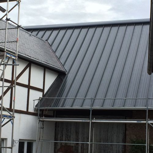 Cobertura metálica - RIB-ROOF EVOLUTION  - Zambelli GmbH & Co. KG - efeito de ardósia / zipada / nervurada