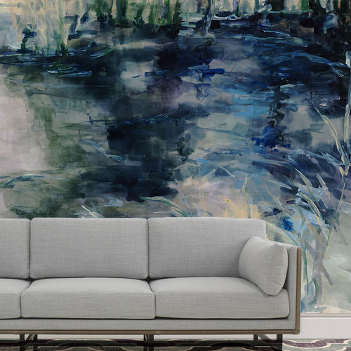 Papel de parede personalizado - WATER REFLECTIONS - BuenaVentura - contemporâneo / em algodão / com natureza